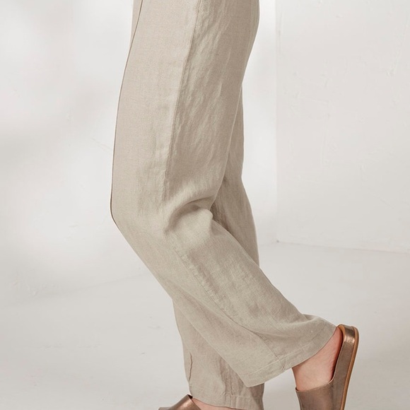 Orange Linen Wide-Leg Pants - Picture 3 of 13